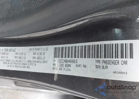 2017 Chrysler 200 Limited Platinum z USA, uszkodzony, nr VIN 1C3CCCAB8HN506815